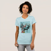 T-shirt Cerf Turquoise en Forêt de Champignons 2 (Devant entier)