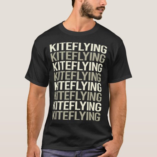 T-shirt Cerf-volant à texte blanc (Devant)