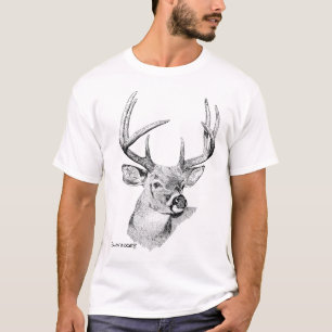 T-shirt cerfs communs Blanc-coupés la queue