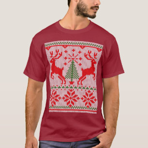 T-shirt Cerfs communs blancs de chandail de style de Knit
