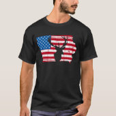 T-shirt Cerfs communs de l'Iowa de drapeau américain (Devant)