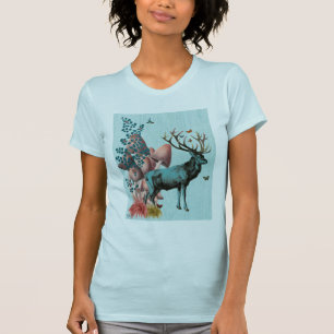 T-shirt Cerfs communs de turquoise dans la forêt 2 de