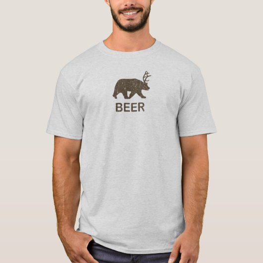 T-shirt Cerfs communs d'ours de bière (Devant)