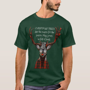 T-shirt Cerfs communs drôles de hippie de message d'arbre