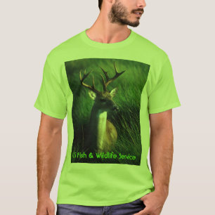 T-shirt Cerfs communs/mâle coupé la queue par blanc