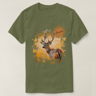 T-shirt Cerfs majestueux dans un champ de fleurs sauvages