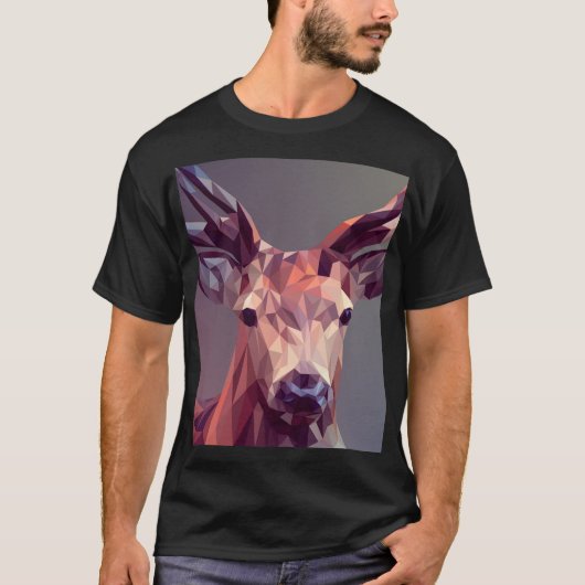 T-shirt Cerfs Polygones Nature (Devant)