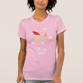 T-shirt Cerfs-volants en rose ciel C`est un Baby shower fé (Devant)