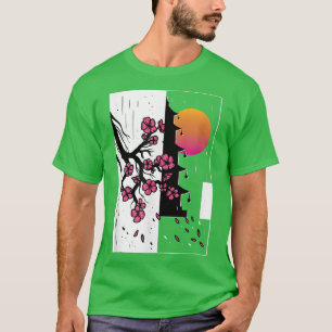 T-shirt Cerise Blossom Vaporwave Sakura Japonais esthétiqu