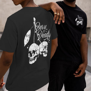 T-shirt Cerise crâne Éffrayante et Halloween gothique doux