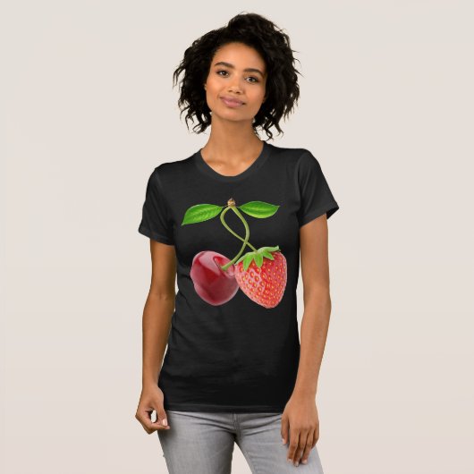 T-shirt Cerise et fraise ensemble (Devant entier)