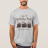 T-shirt Cerise Forêt-Noire Gâteau Slice Anniversaire Fête  (Devant)