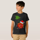 T-shirt Cerise Fruit Lover Noël Santa Hat Cerise Noël (Devant entier)