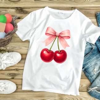 T-shirt cerise mignonne avec rebon