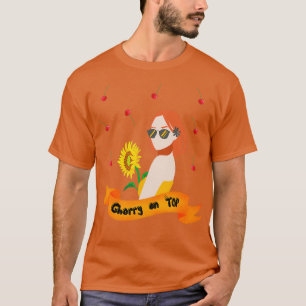 T-shirt Cerise sur le dessus
