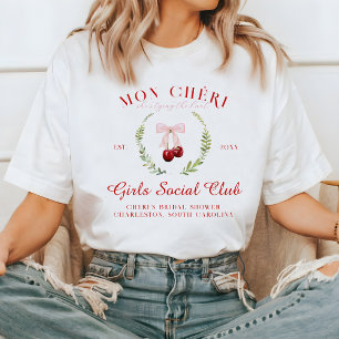 T-shirt Cerise sur le dessus   Demoiselle d'honneur 