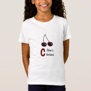 T-Shirt Cerises et la lettre "C" pour votre nom pour le pl