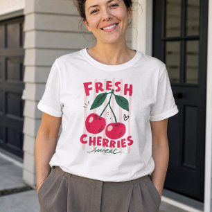 T-shirt Cerises fraîches Fruits rétro sucrés