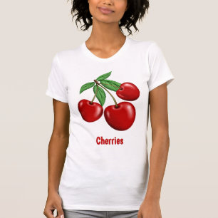 T-shirt Cerises Rouges Amusantes Design Personnalisé
