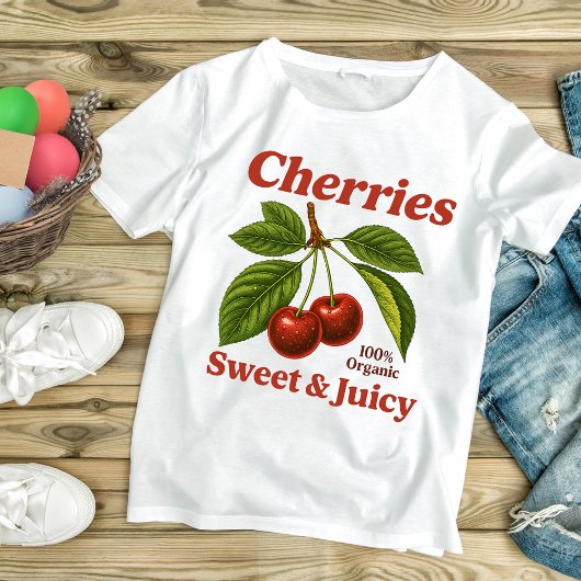 T-shirt cerises sucrées et juteuses