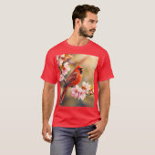 T-shirt Cerisier d'oiseaux rouges mignons Imaginaire (Devant entier)