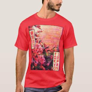 T-shirt Cerisier Sakura Tokyo Japon Vaporwave A