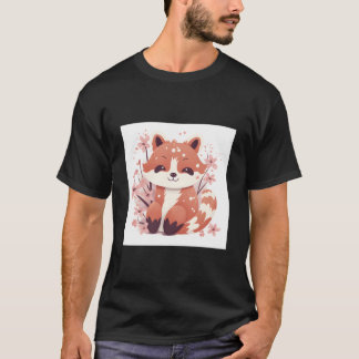 T-shirt Cerisiers en Fleurs Et Pandas Rouges Élèvent Votre
