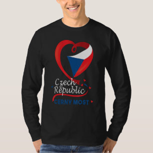 T-shirt Cerny La plupart République Tchèque Drapeau Coeur 