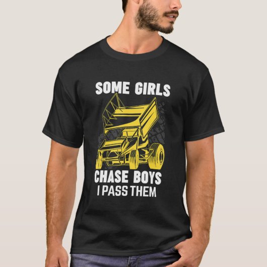 T-shirt Certaines filles poursuivant des garçons sur piste (Devant)