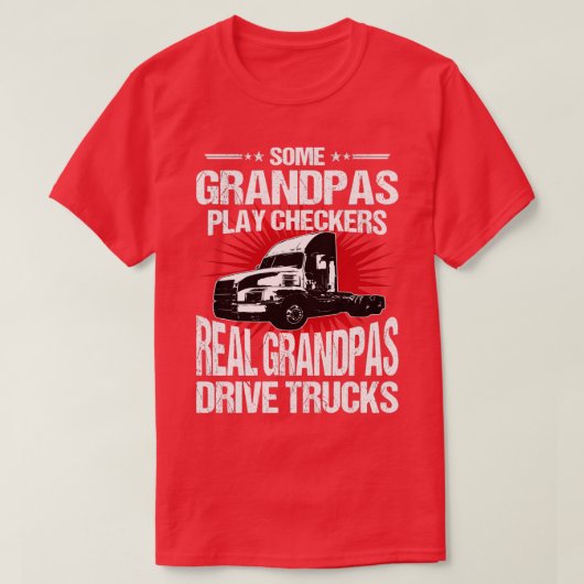 T-shirt Certains papas Jouer Checkers Trucker Grand-père (Design devant)