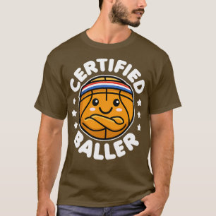 T-shirt Certifié Baller Cute Kawaii Basketball Design