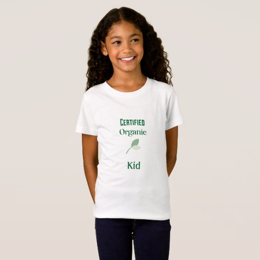 T-Shirt Certifié pour enfant biologique avec feuille (Devant entier)