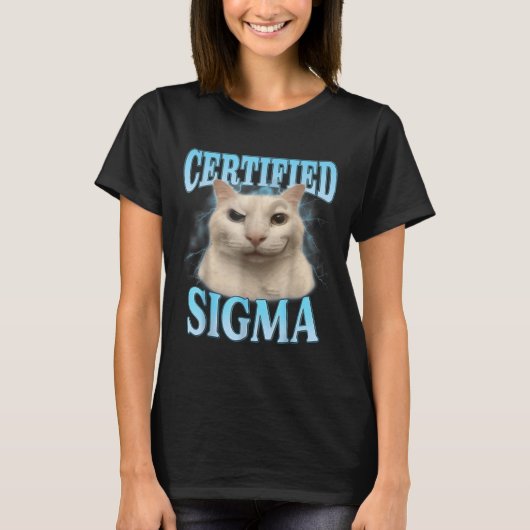 T-shirt Certifié Sigma Funny Chat Mème Humoristique Plaisa (Devant)