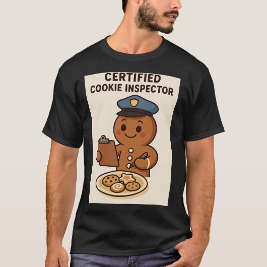 T-shirt Certified Cookie Inspector Gingerbread (Devant)