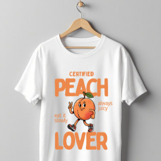 T-shirt Certified Peach Lover Cute Funny Fruit Design