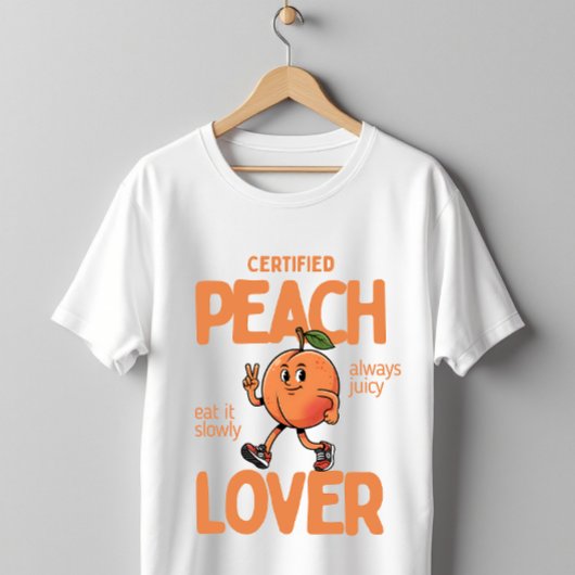 T-shirt Certified Peach Lover Cute Funny Fruit Design
