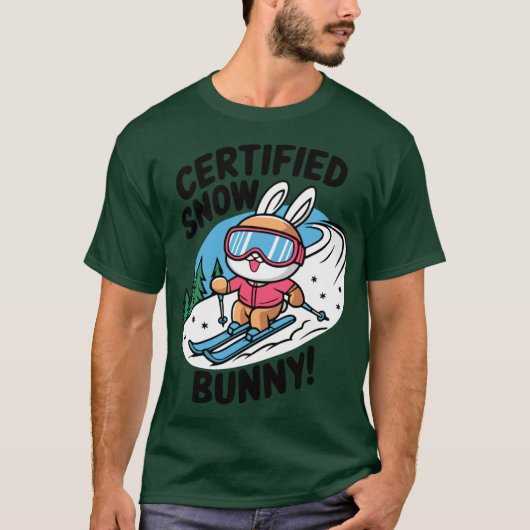 T-shirt Certified Snow Bunny Funny Skiing Bunny Pun Oversi (Devant)