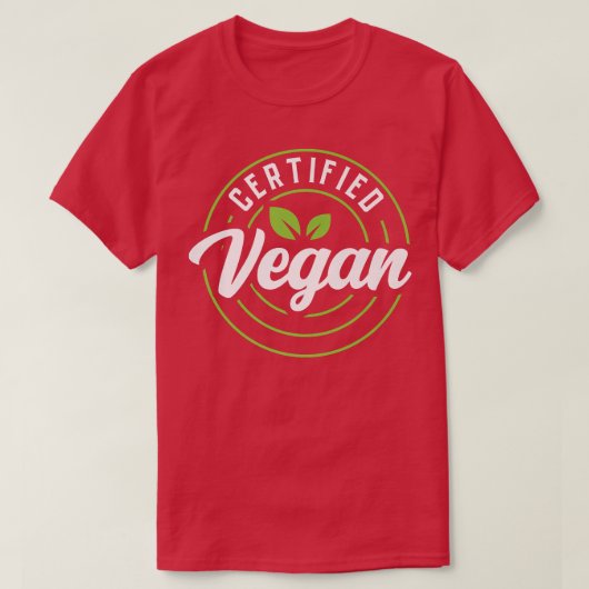 T-shirt Certified Vegan Powered By Veggies Funny Vegetaria (Design devant)