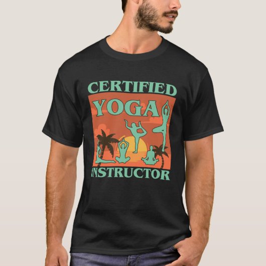 T-shirt Certified Yoga Instructor  Meditation Retro Namast (Devant)