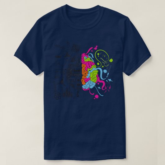 T-shirt Cerveau analytique et créatif (Design devant)
