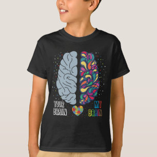 T-shirt Cerveau coloré autistique du coeur de la Sensibil