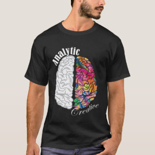 T-shirt Cerveau créatif et analytique Neurosc gauche et dr