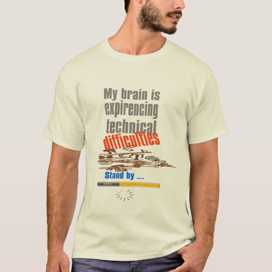 T-shirt cerveau en difficulté technique drôle (Devant)