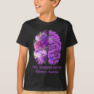 T-shirt Cerveau fleur sauvage Se souvenir de vous Alzheime