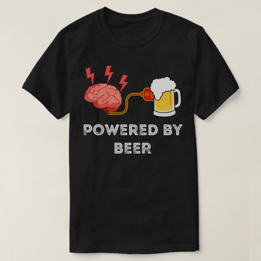 T-shirt Cerveau Humain Alimenté Par La Bière (Design devant)