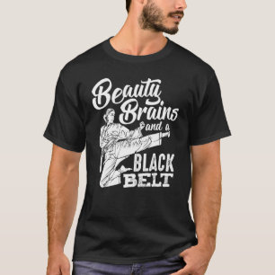 T-shirt Cerveaux de beauté Black Martial Fighter Taekwondo