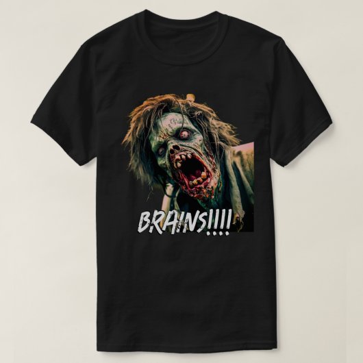 T-shirt Cerveaux de Zombie Hurleur (Design devant)