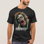 T-shirt Cerveaux de Zombie Hurleur (Devant)
