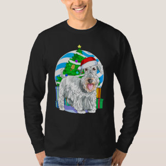 T-shirt Cesky Terrier Chien Père Noël Décor Arbre de Noël