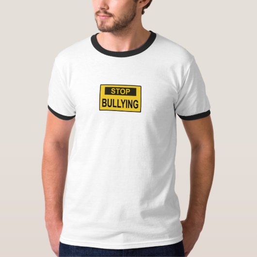 T-shirt Cesser le signe d'intimidation jaune (Devant)